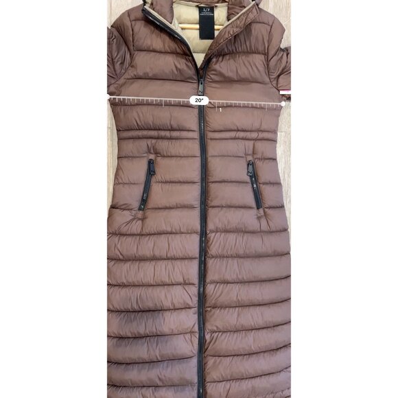 Noize brown Lightweight Long Puffer Coat size S NWOT - Picture 8 of 10